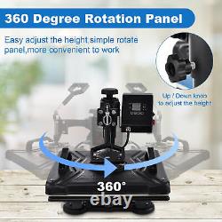 8 IN1 Heat Press Machine 12x15 Sublimation Transfer T-Shirt Mug Plate Hat New