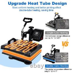 8 IN1 Heat Press Machine 12x15 Sublimation Transfer T-Shirt Mug Plate Hat New