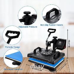 8 IN1 Heat Press Machine 12x15 Sublimation Transfer T-Shirt Mug Plate Hat New