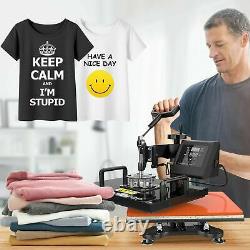 8-IN-1 Combo Heat Press Machine 15x12 Sublimation Transfer T-Shirt Mug Plate-