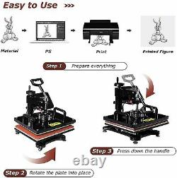 8-IN-1 Combo Heat Press Machine 15x12 Sublimation Transfer T-Shirt Mug Plate-