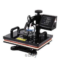 8 IN 1 Swing-away Heat Press Machine Sublimation T-Shirt Mug Cap Hat Cup Plate