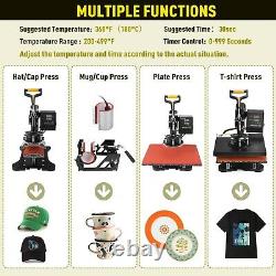 8 In 1 Digital T-Shirt Heat Press Machine Sublimation for Mug Plate Hat Printer