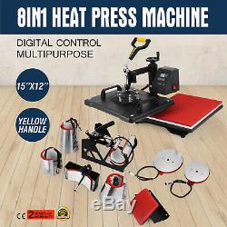 8 In 1 T-Shirt Mug/Plate Sublimation Heat Press Transfer Machine DIY Printer