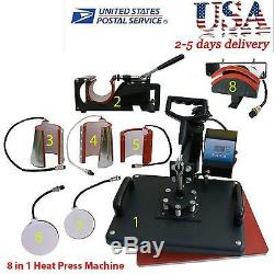 8 in1 Heat Press Machine Digital T-Shirt Mug Cap Transfer Sublimation presser t