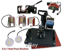 8 in1 Heat Press Machine Digital T-Shirt Mug Cap Transfer Sublimation presser t