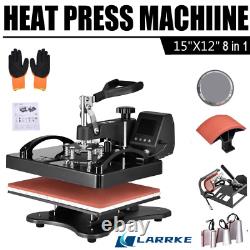 8 in 1 12 x 15 T-Shirt Mug Hat Plate Heat Press Machine Transfer Sublimation US