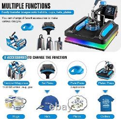 8 in 1 15x12 Heat Press Machine Sublimation Printing For T-Shirt Mug Hat Plate