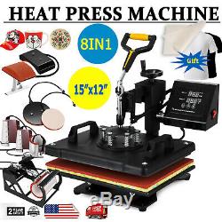 8 in 1 Digital Heat Press Machine Sublimation For T-Shirt/Mug/Plate Hat Printer