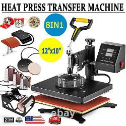 8 in 1 Digital T-Shirt Heat Press Machine Combo Sublimation Transfer Home DIY