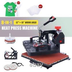 8 in 1 Heat Press Machine 110V Hot Pressing Machine Sublimation T-Shirt Mug Hat