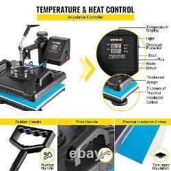 8 in 1 Heat Press Machine 12x15 Digital Transfer T-shirts Mug Hat Plate Cap