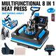 8 In 1 Heat Press Machine 15x12 Sublimation Printing For T-shirt Mug Hat Plate