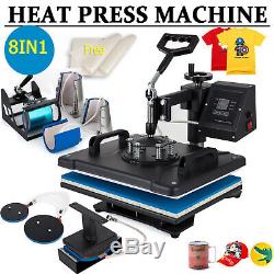 8 in 1 Heat Press Machine Digital Transfer Sublimation T-Shirt Mug Cap 15 x 12