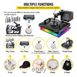8 in 1 Heat Press Machine Digital Transfer Sublimation T-Shirt Mug Hat Plate Cap