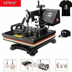 8 in 1 Heat Press Machine For T-Shirts 15x15 Combo Kit Sublimation Swing away