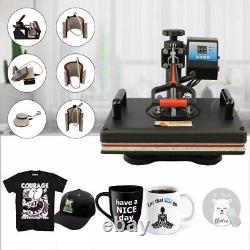 8 in 1 Heat Press Machine Sublimation Printing 15''x12'' for T Shirt Mug Plate