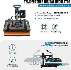 8 in 1 Heat Press Machine Sublimation Printing 15x15 For T-Shirt Mug Hat Plate