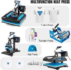 8 in 1 Heat Press Machine Sublimation Printing 15x15 For T-Shirt Mug Hat Plate