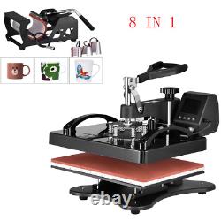 8 in 1 Heat Press Machine Swing Away Digital Sublimation T-Shirt /Mug/Plate Hat