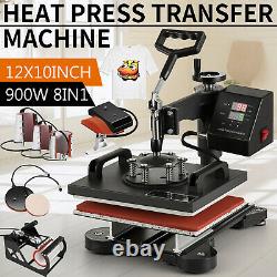 8 in 1 Heat Press Machine Swing Away Digital Sublimation T-shirt Mug Hat Plate