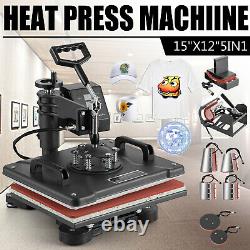 8 in 1 Heat Press Transfer Machine 12X15 T-Shirt Mug Hat Plate Cap Swing Away