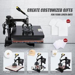 8-in-1 T Shirt Press Professional 360 Swing-Away Heat Press Machine 15x15 Inch