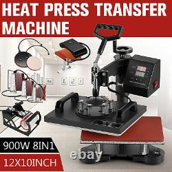 8 in 1 T-shirt Heat Press Machine Swing Away Digital Sublimation Mug Hat Plate