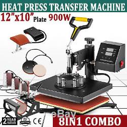 8in1 12x10 Swing Away Digital Heat Press Machine Transfer Sublimation T-shirt