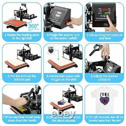 8in1 15x15 Heat Press Machine Swing Away Printing transfer for T-shirt Mug Cup