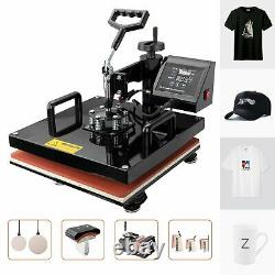 8in1 15x15 Heat Press Machine Swing Away Printing transfer for T-shirt Mug Cup