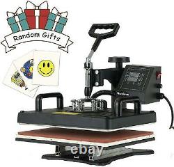 8in1 Heat Press Machine Digital LCD Sublimation Transfer T-Shirt Plate Hat Mug