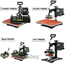 8in1 Heat Press Machine Digital LCD Sublimation Transfer T-Shirt Plate Hat Mug