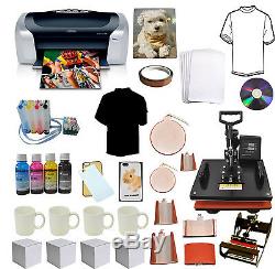 8in1 Pro Sublimation Heat Press Printer CISS, Ink, Tshirts, Mugs Puzzles Start-up