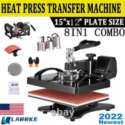 8in1 T-shirt Printing Machine Heat Press Machine 15x12 Shirt Mug Hat Transfer