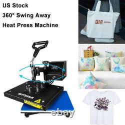 9X12Swing AwayDigita l Heat Press Machine Transfer Printing DIY T-Shirt Mat US