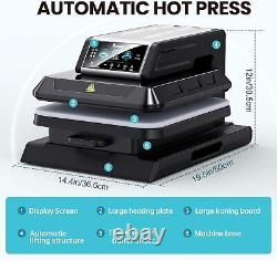 Auto Heat Press Machine 15 x 15 Sublimation Transfer Printer DIY T-shirts HTV