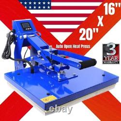 Auto Open Heat Press Machine 16x20 Clamshell Sublimation Transfer for T-shirt