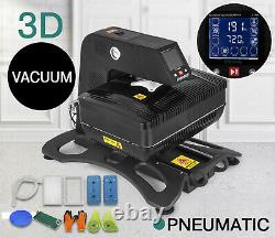 Auto Open Pneumatic 3D Sublimation Heat Press Machine T shirts Phone Case + Gift