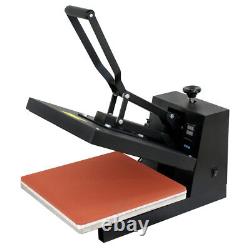 Black Clamshell Heat Transfer Sublimation Heat Press T-Shirt Machine 15 x 15