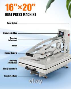 CREWORKS 16x20 Semi Auto Clamshell Heat Press Machine 40x50cm for T Shirts Bags