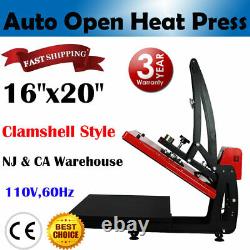 Clamshell 16 x 20 Auto Open Heat Press Machine T-shirt Sublimation Transfer