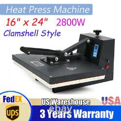 Clamshell 16 x 24 Heat Press Machine LCD Display T-shirt Sublimation Transfer