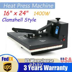 Clamshell 16 x 24 Heat Press Machine T-shirt Sublimation Transfer LCD Display