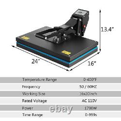 Clamshell Heat Press Machine 16 x 24 Sublimation Printer Transfer DIY T-shirt