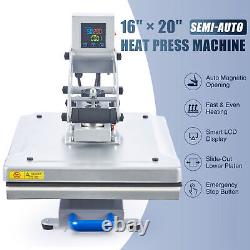 Clamshell Heat Press Machine Semi Auto T Shirt Press for Mouse Pads More 16x20