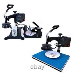 Combo 15x12 5in1 Heat Press Machine Sublimation Transfer for T-Shirt Mugs Cups