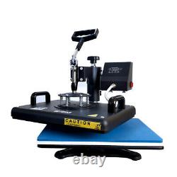 Combo 15x12 5in1 Heat Press Machine Sublimation Transfer for T-Shirt Mugs Cups