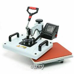 Combo 5in1 Heat Press Sublimation Transfer Machine T-Shirt Plate Time Control US