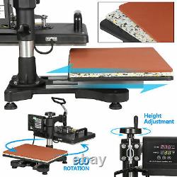 Combo Kit Sublimation Swing away 5 in 1 Heat Press Machine For T-Shirts 12x15